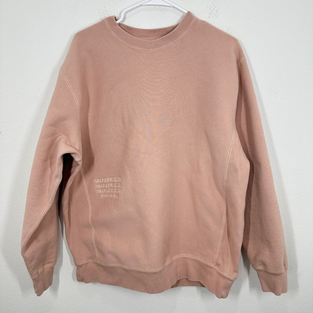 Mayfair The Label Rose Pink Self Love Club Embroidered Crewneck Sweatshirt